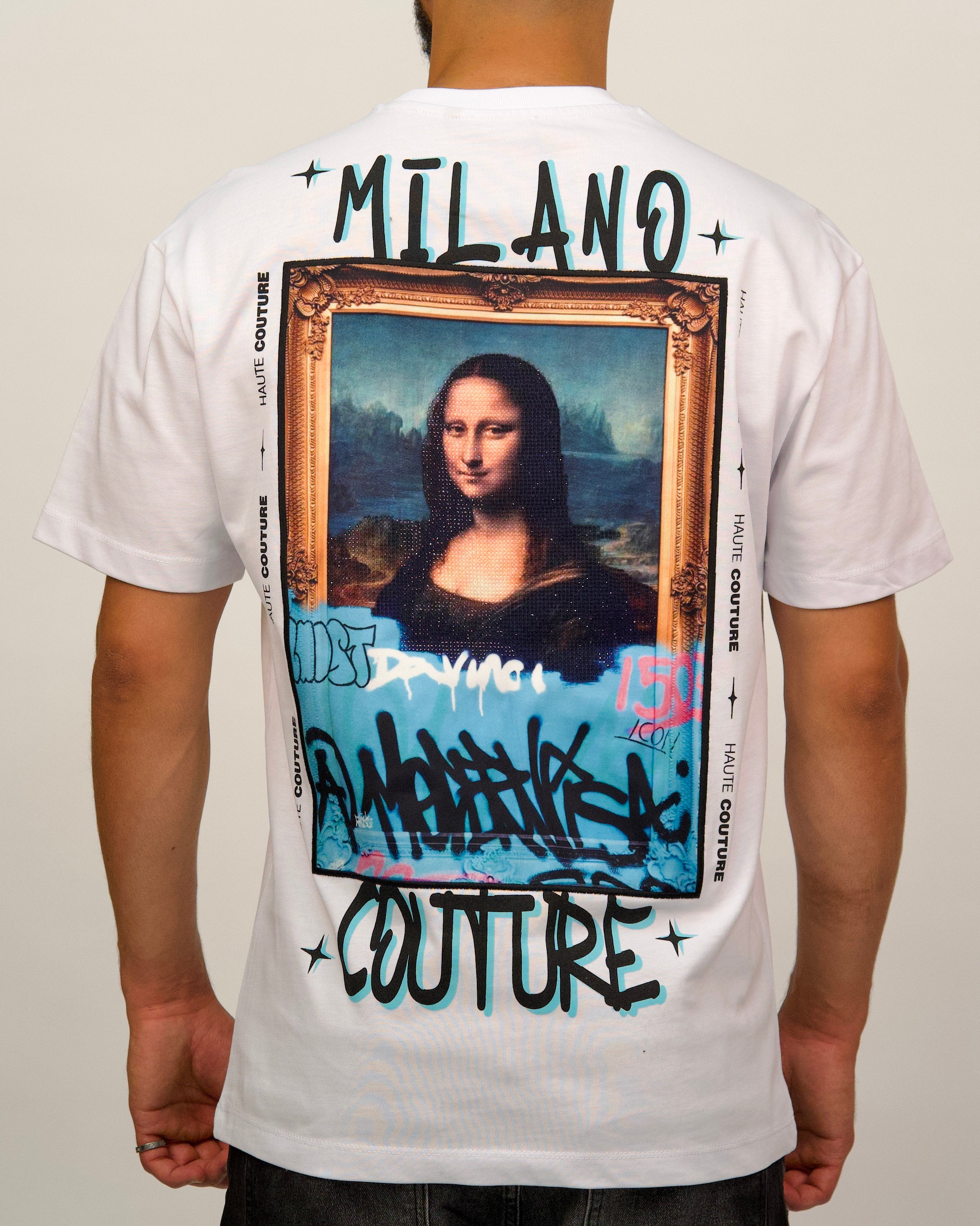Premium Mona Lisa Diamante T-Shirt – Milano Couture
