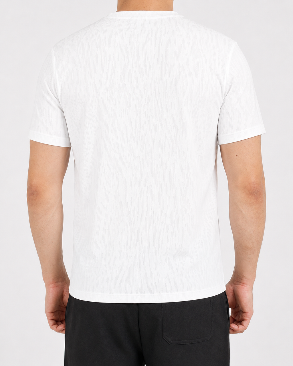 Jacquard White Slim Fit T-Shirt