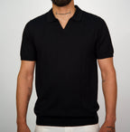 Knitted Cuban Collar Short Sleeve Polo Shirt