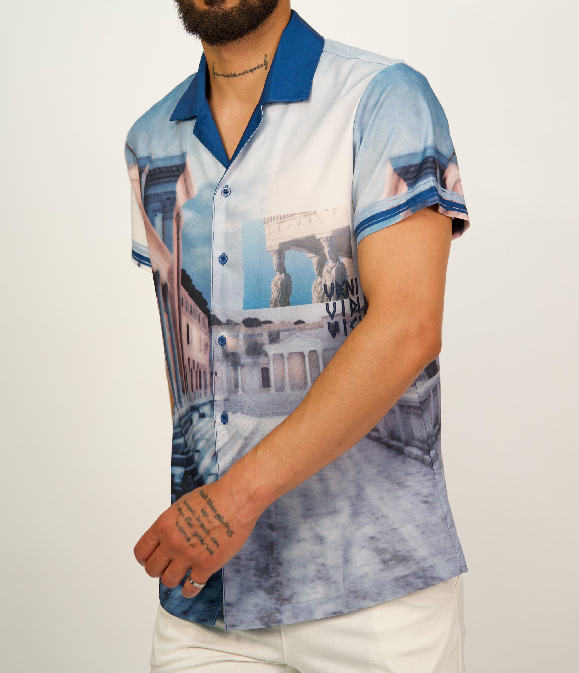 Roman Ruins Print Short Sleeve Shirt