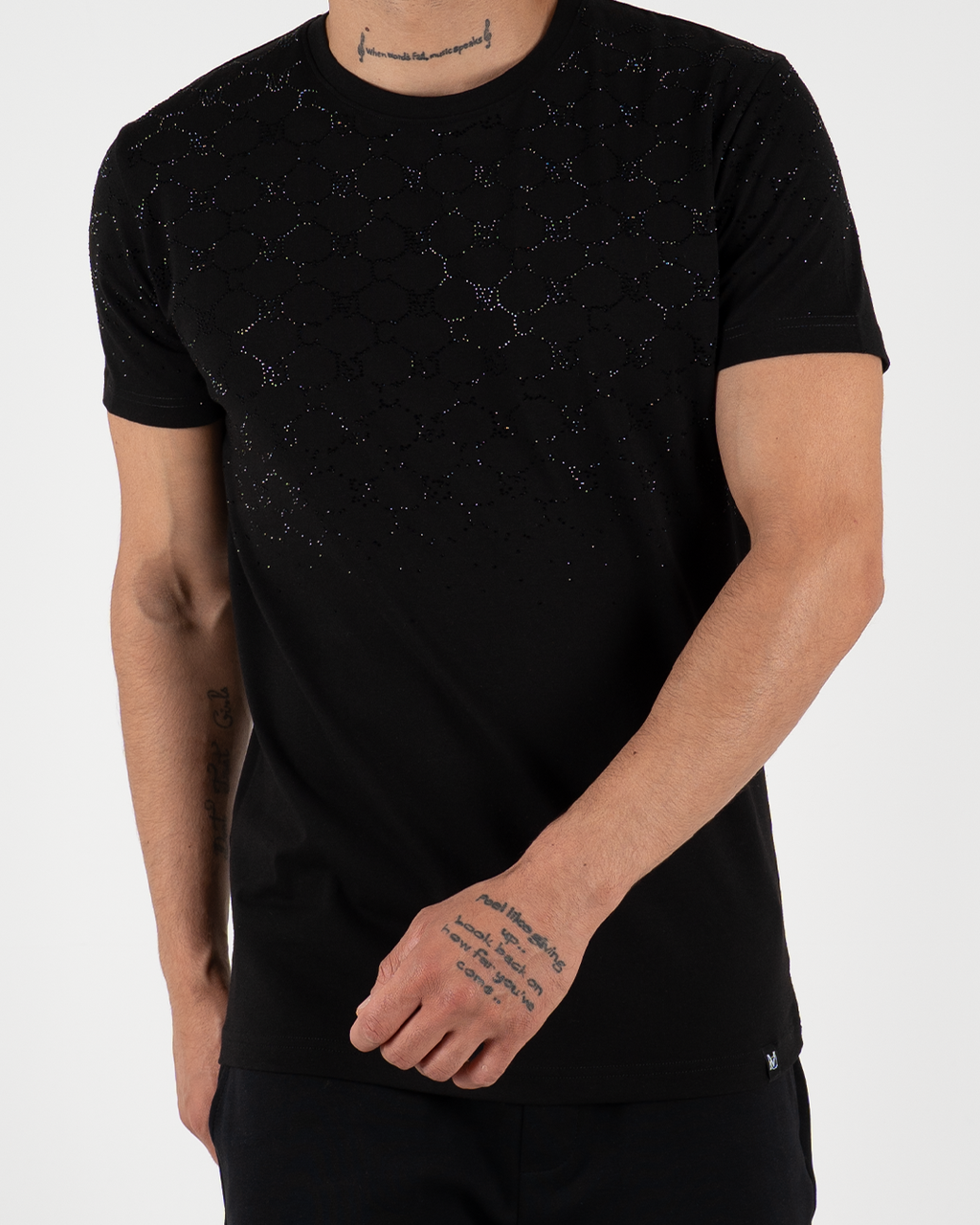 Rhinestone MC Pattern T-Shirt