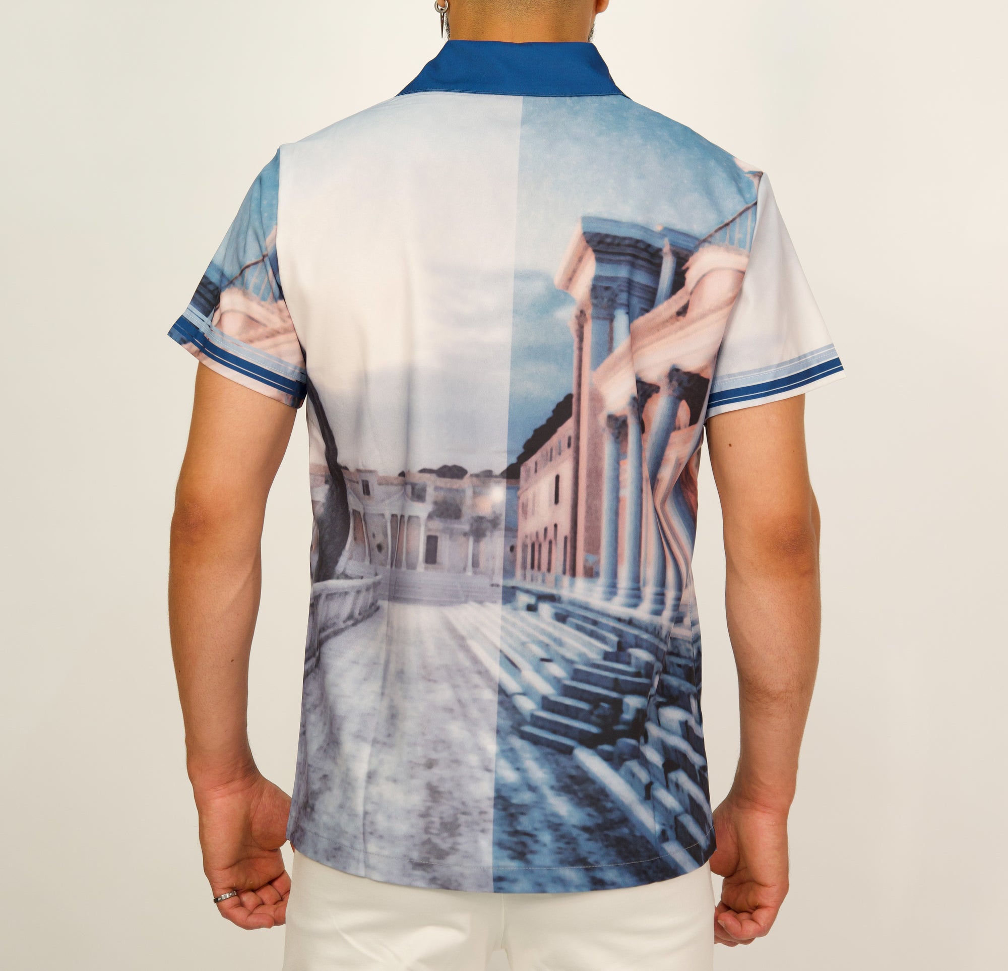 Roman Ruins Print Short Sleeve Shirt