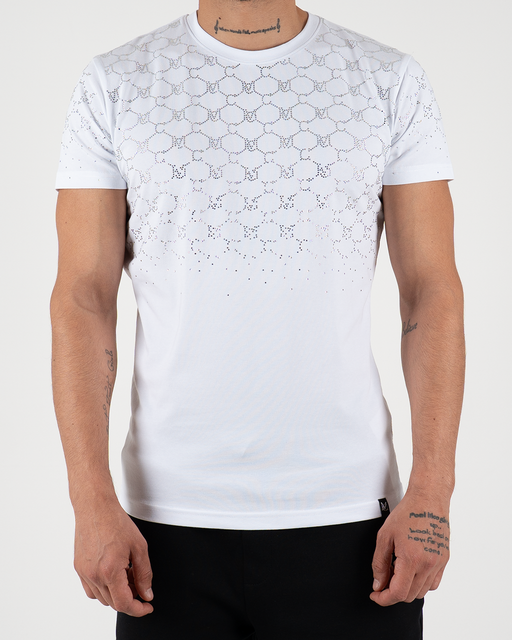 Rhinestone MC Pattern T-Shirt
