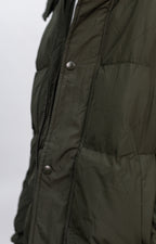 Khaki Contrast Arm Stripe Puffer