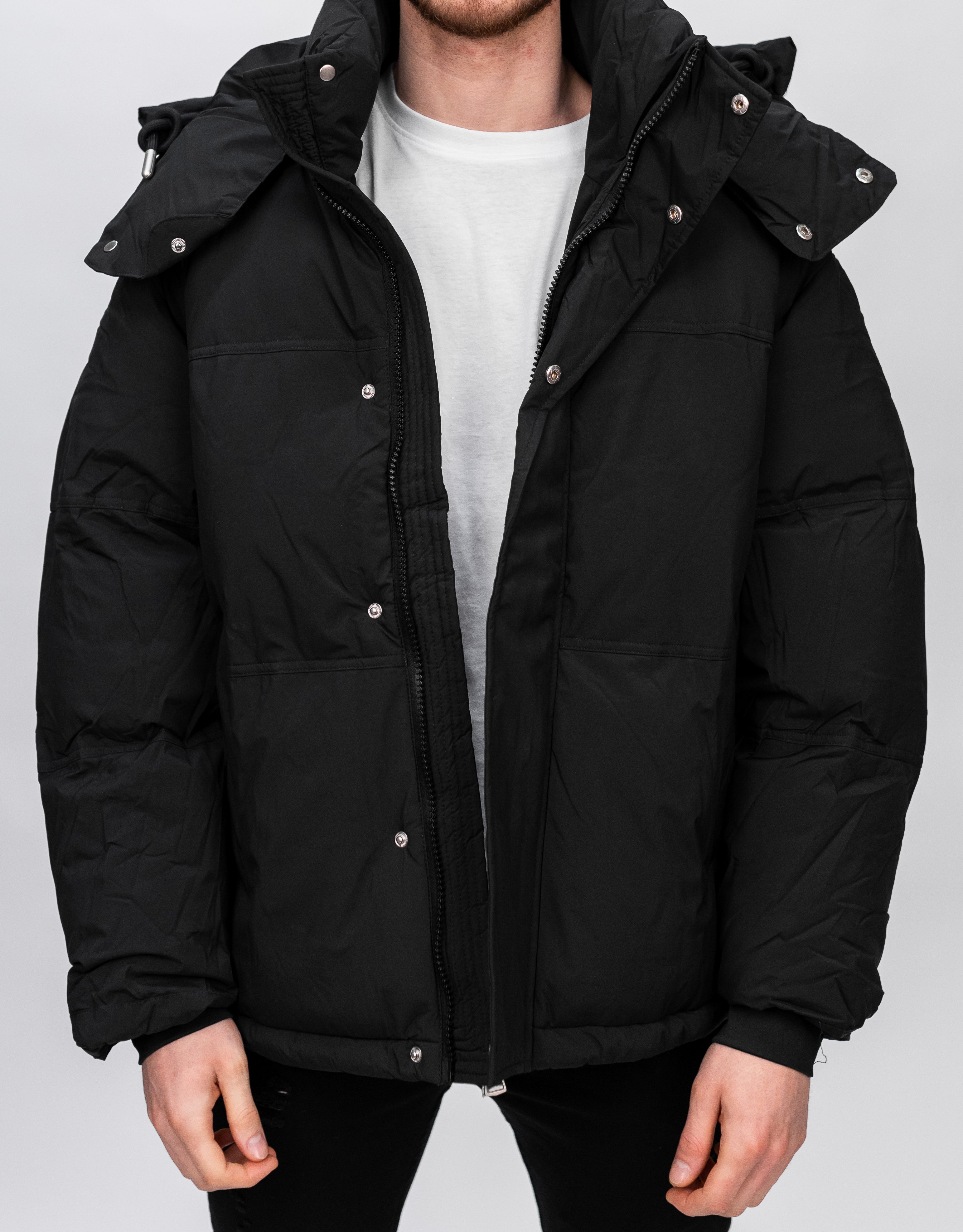 Black Hooded Extra Padded Puffer Jacket