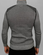 Dark Grey Buckle Detail Knit Sweater