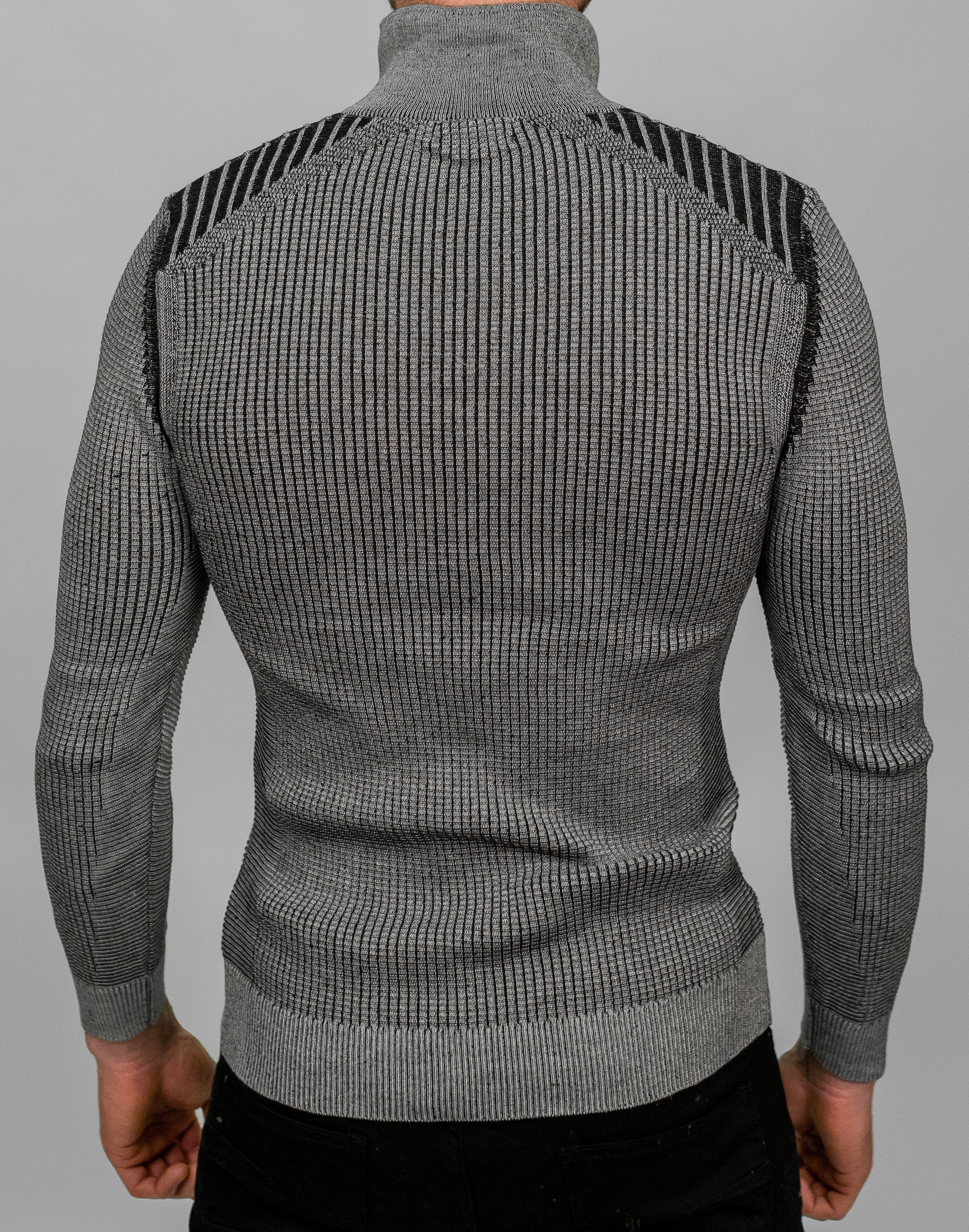 Dark Grey Buckle Detail Knit Sweater