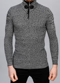 Grey Buckle Detail Knit Sweater