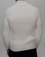 White Half Zip Knitted Jumper