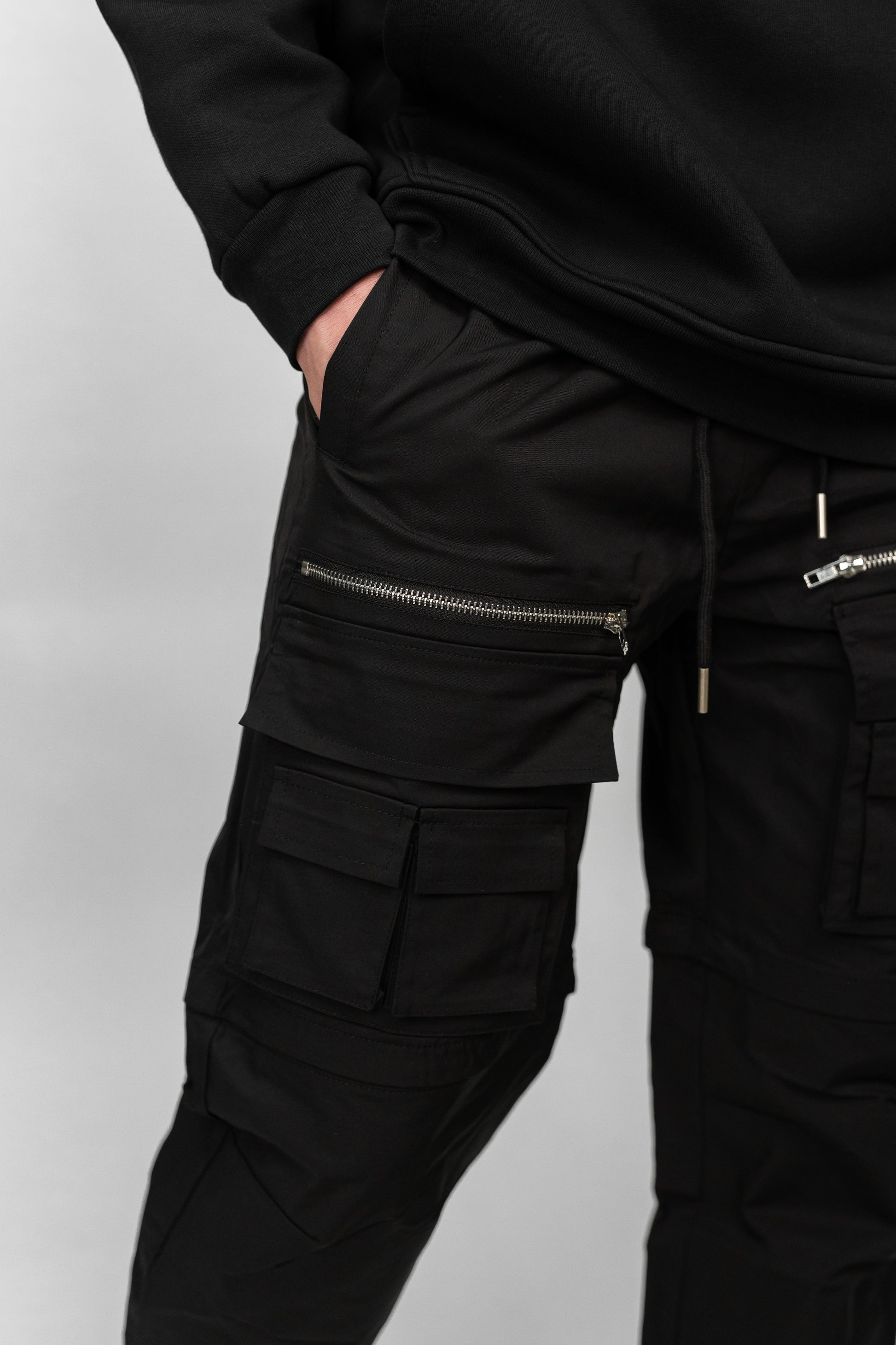 Black Front Facing Cargos