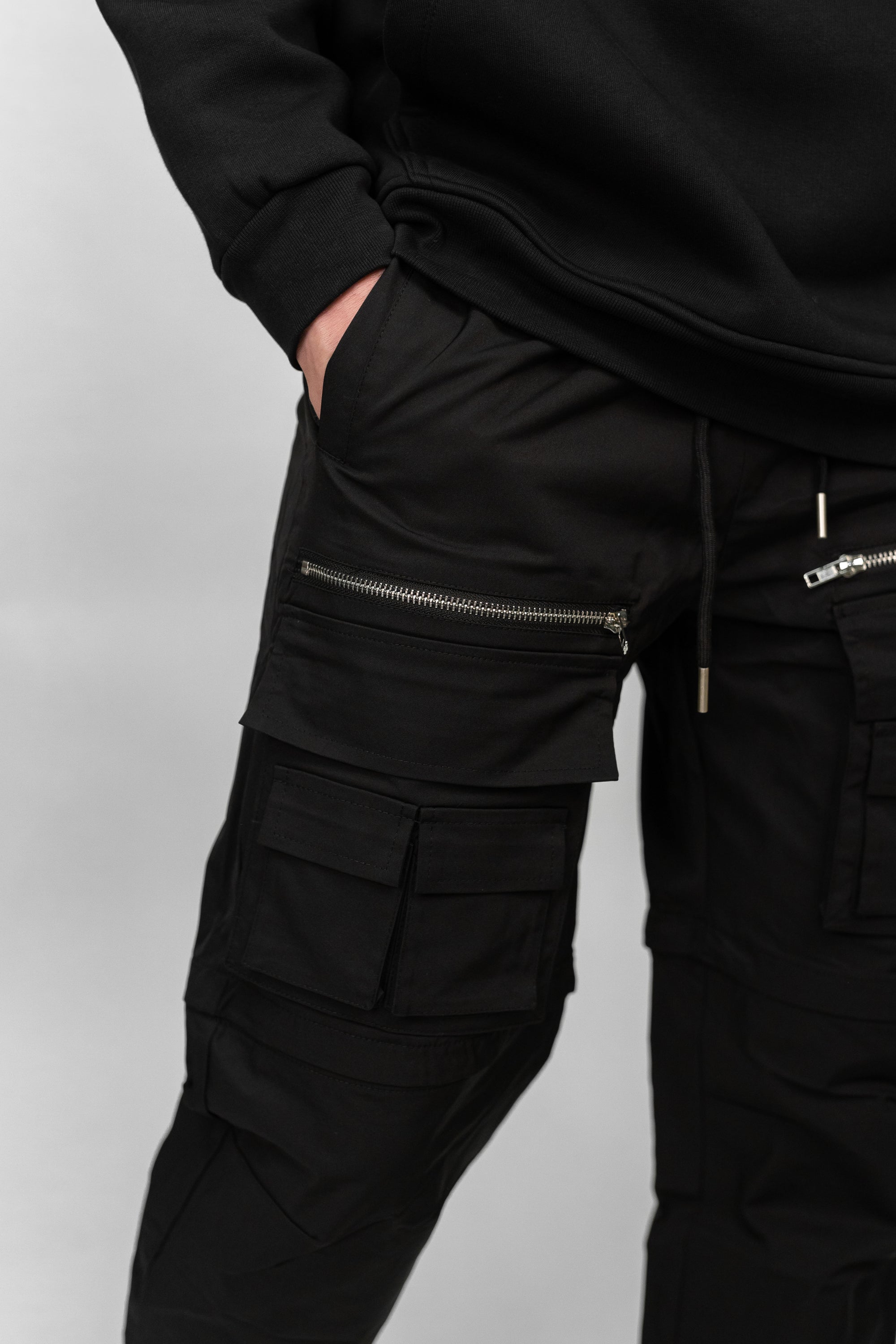 Black Front Facing Cargos