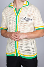 Open Stitch Knit Short Sleeve Shirt