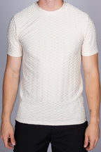 Muscle Fit Net Pattern T-Shirt