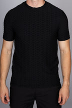 Muscle Fit Net Pattern T-Shirt