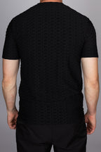 Muscle Fit Net Pattern T-Shirt