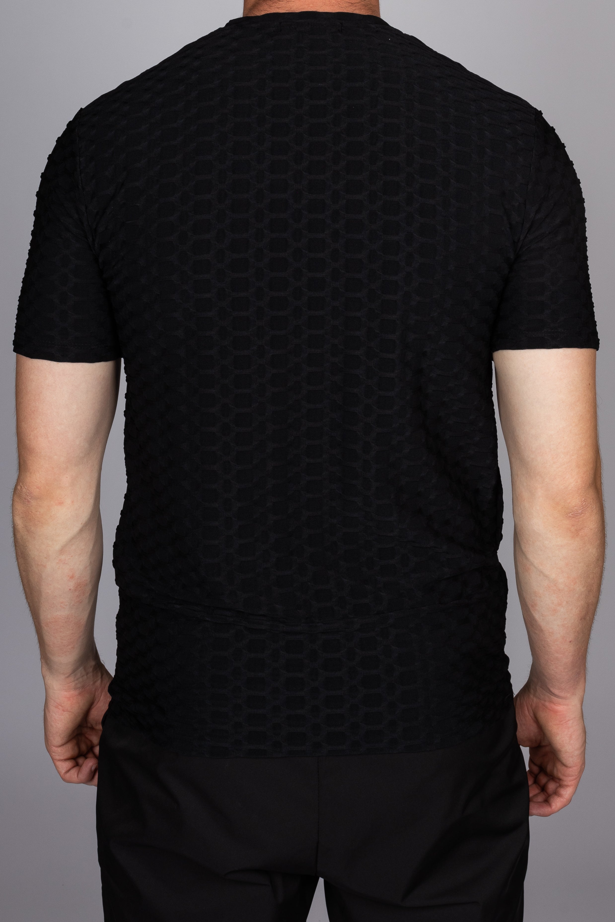 Muscle Fit Net Pattern T-Shirt