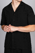 Chevron Pattern Camp Collar Shirt