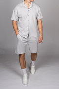 Ribbed Pattern Shirt & Short Set
