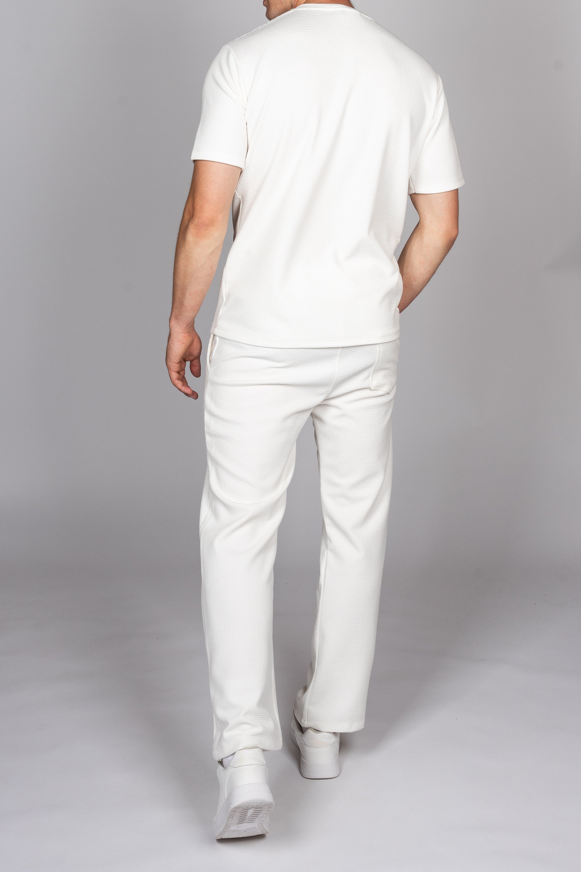 Waffle Knit Pattern Trousers