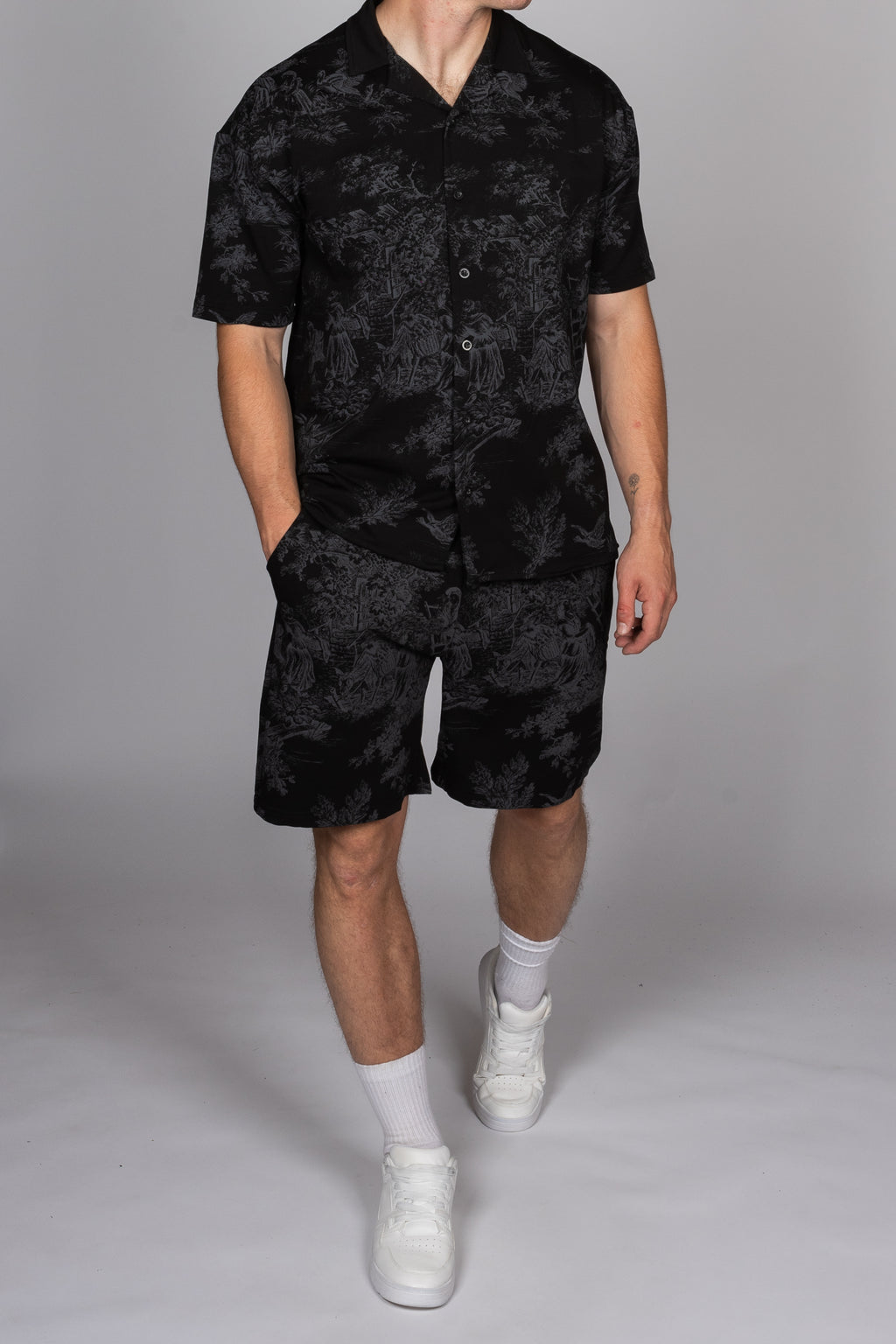 Toile De Jouy Print Shirt & Short Set