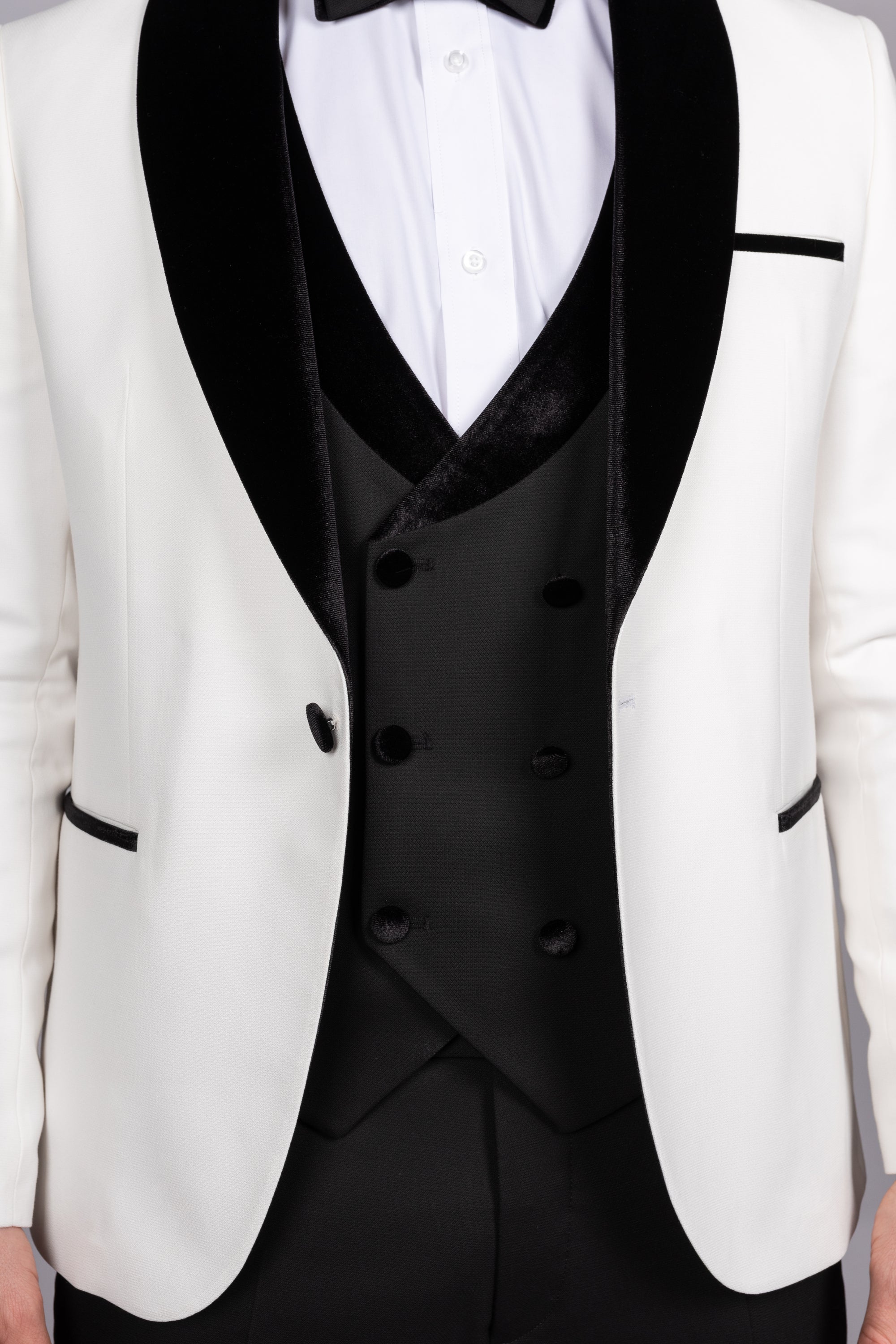 Milano White Velvet Shawl Lapel Tux
