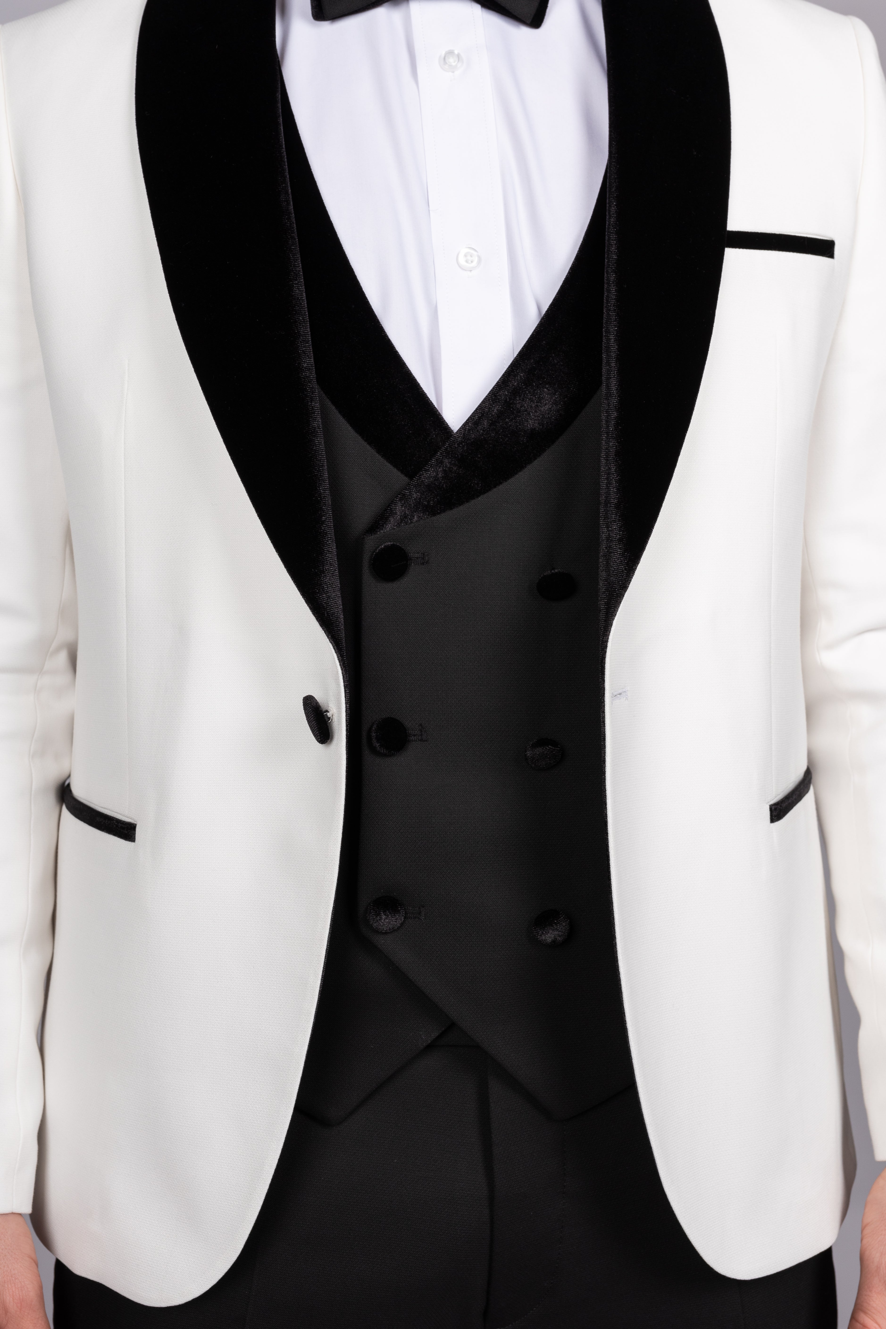 Milano White Velvet Shawl Lapel Tux