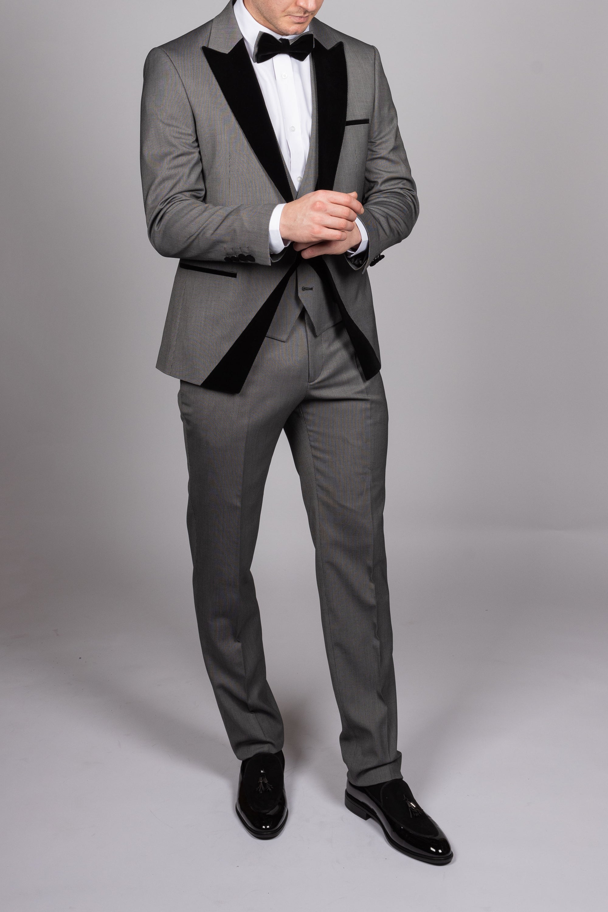 Dark Grey Peak Lapel Tux