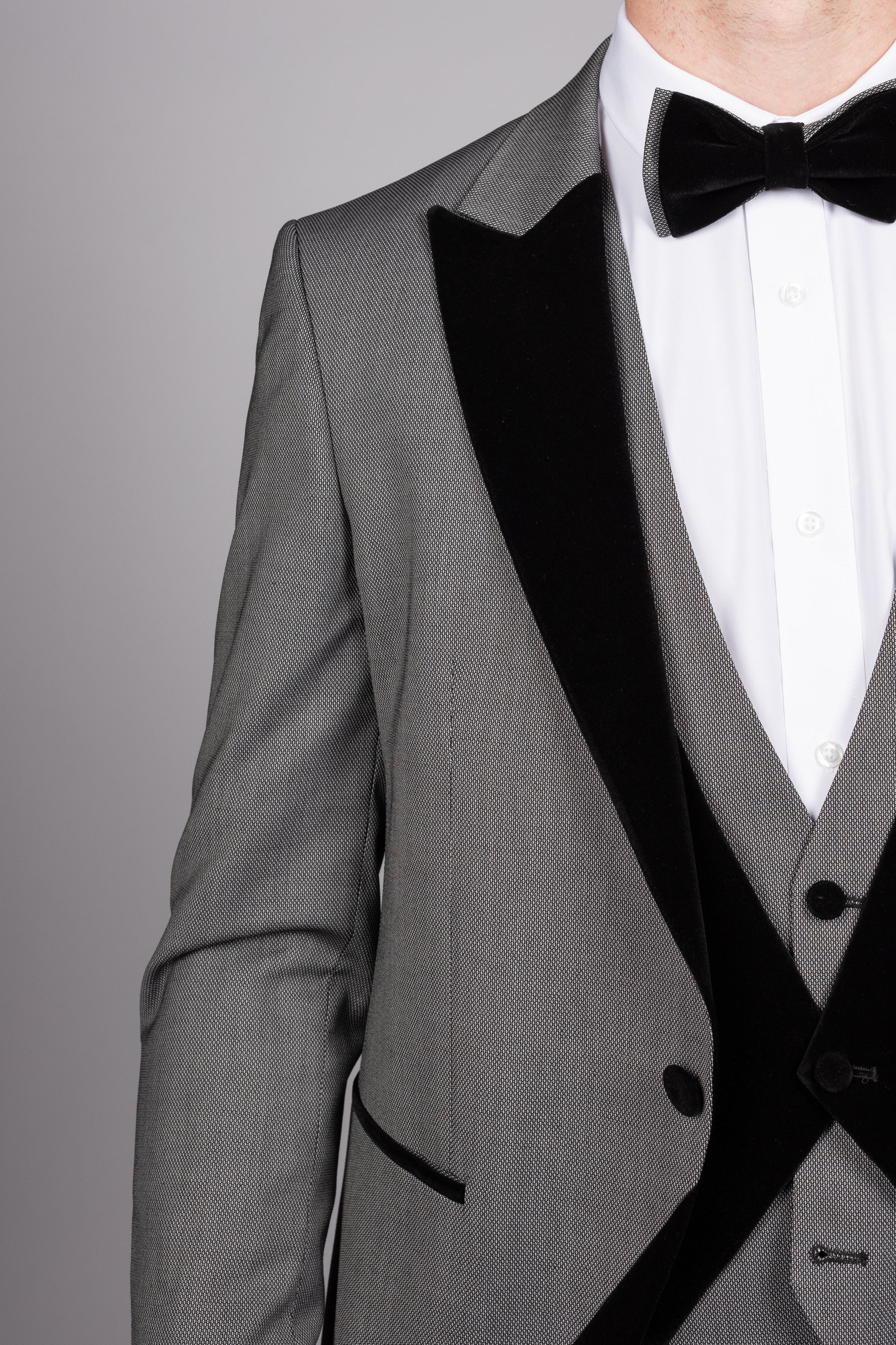 Dark Grey Peak Lapel Tux