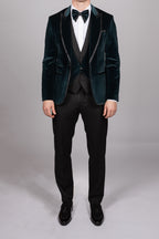 Green Velvet Tux Three Piece Suit