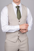 HM5 - Stone Single Breasted Waistcoat
