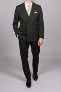 Bromley - Olive Green Double Breasted Two Piece Suit
