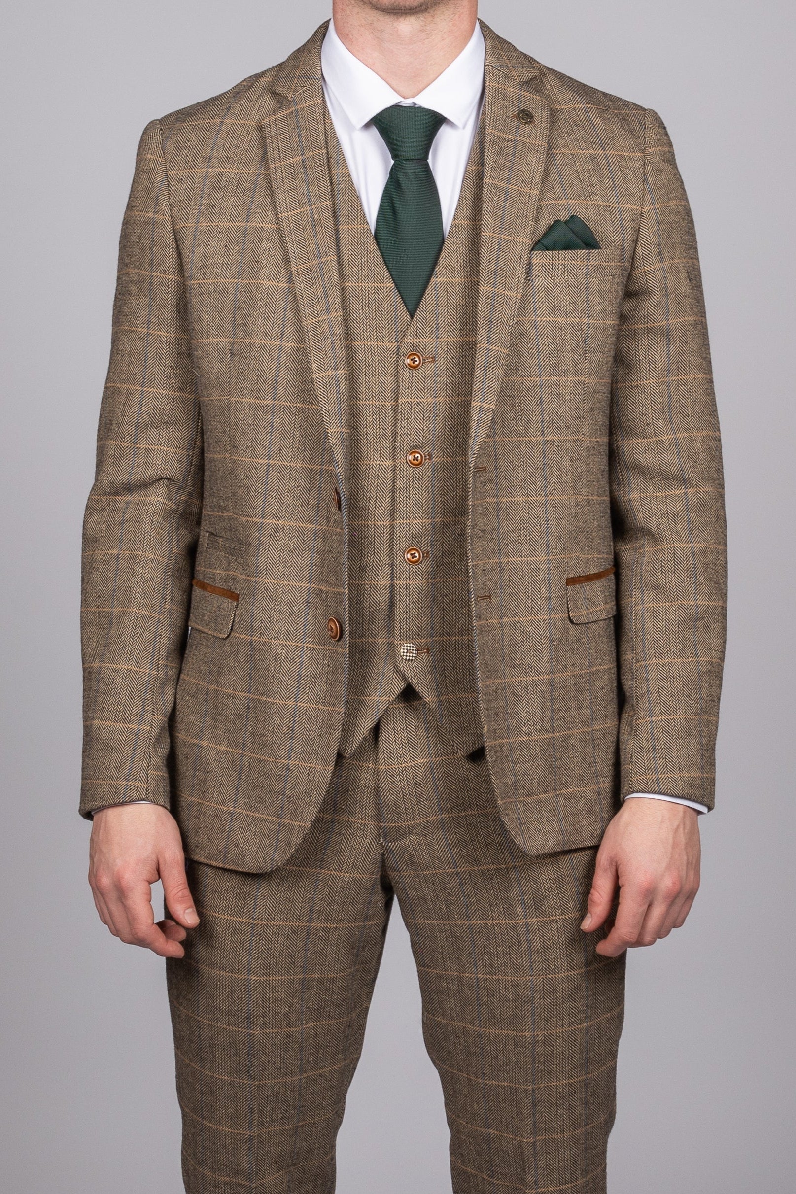 Ted - Tan Tweed Check Blazer