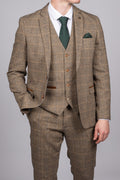 Ted - Tan Tweed Check Blazer
