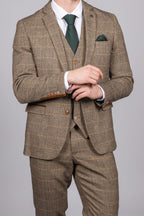 Ted - Tan Tweed Check Blazer