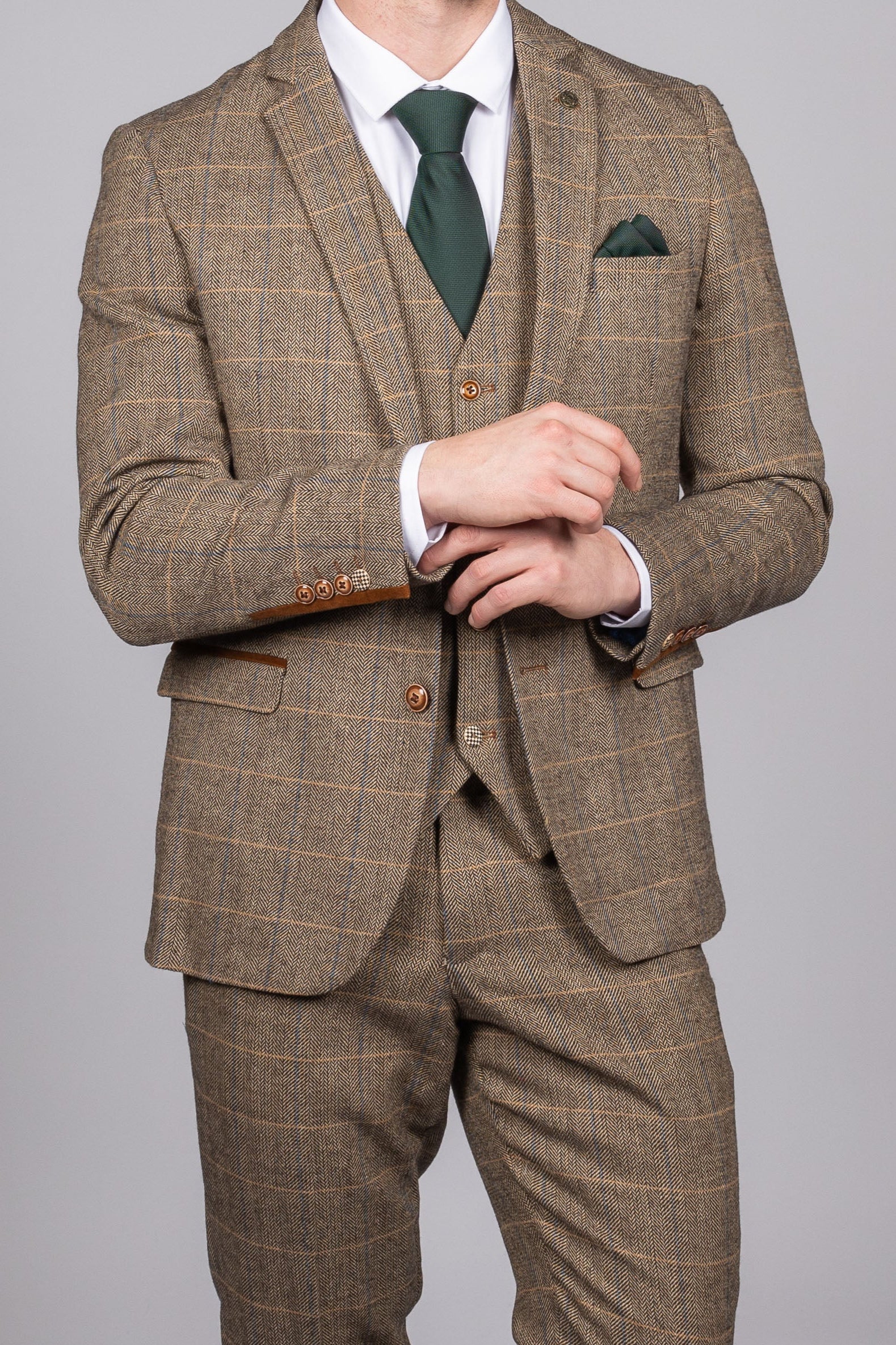 Ted - Tan Tweed Check Blazer