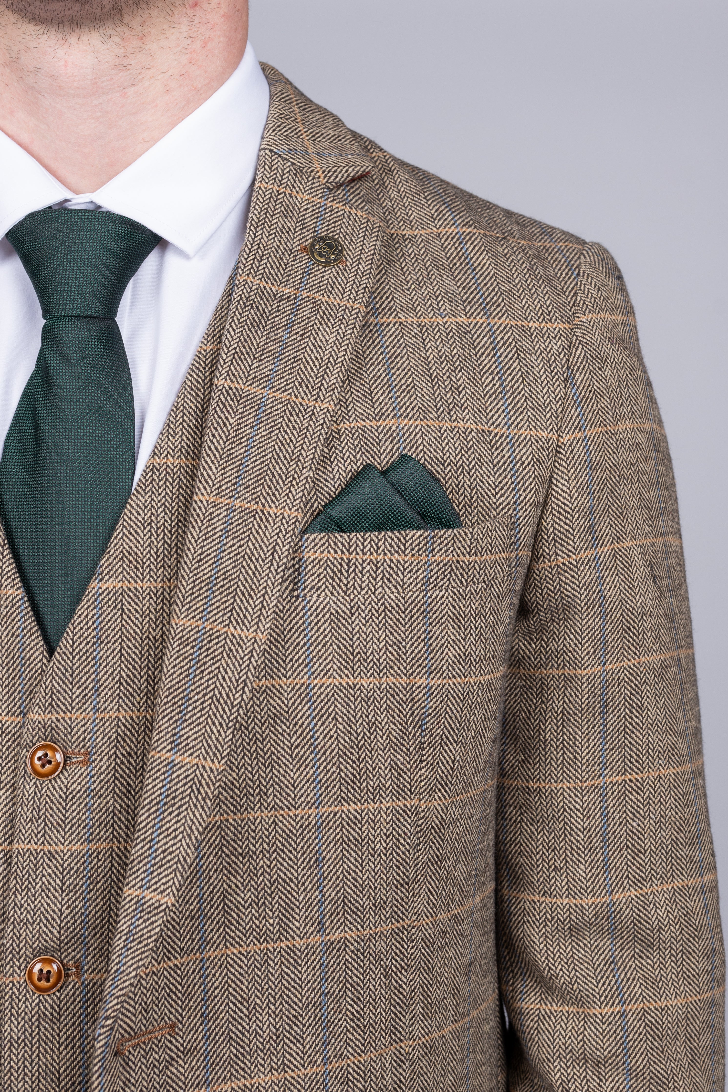 Ted - Tan Tweed Check Blazer