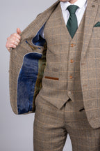 Ted - Tan Tweed Check Blazer