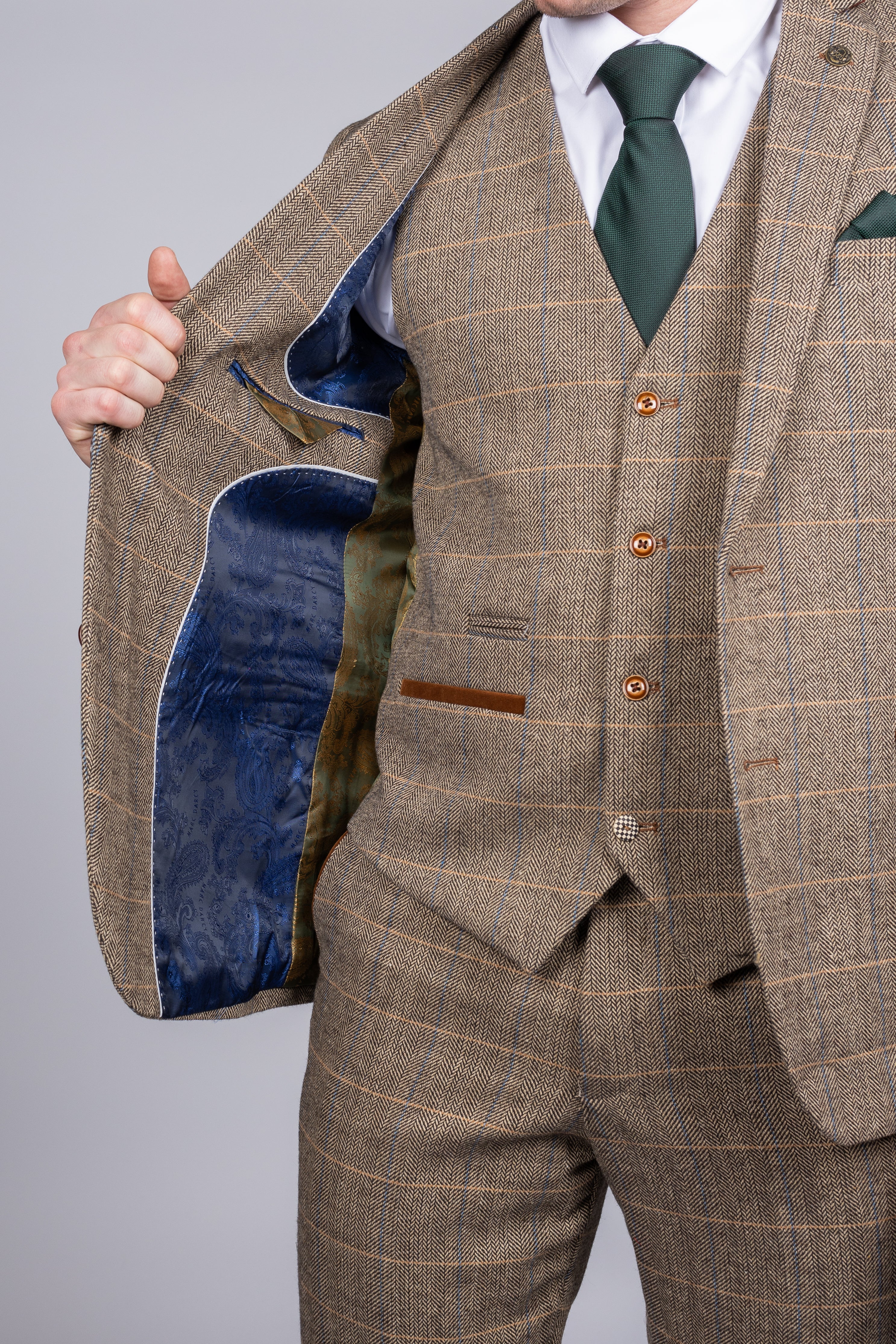 Ted - Tan Tweed Check Blazer