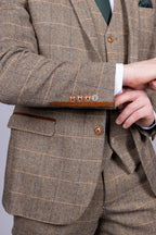 Ted - Tan Tweed Check Blazer