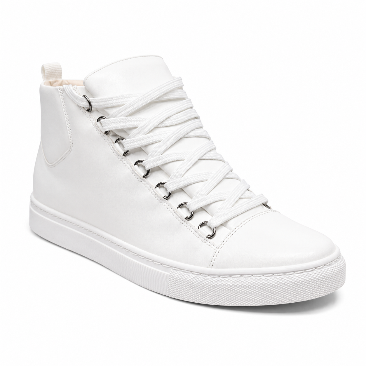 221 White Minimalist High Top Trainers