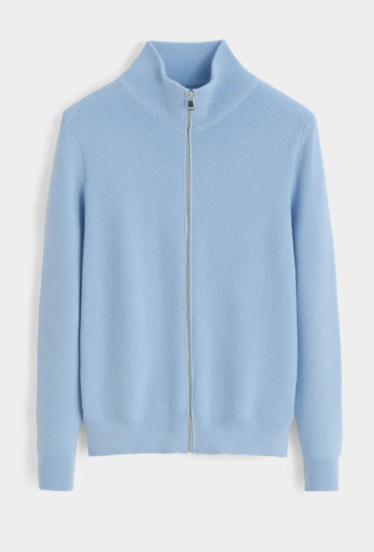 Full Zip High Neck Knitted Jumper