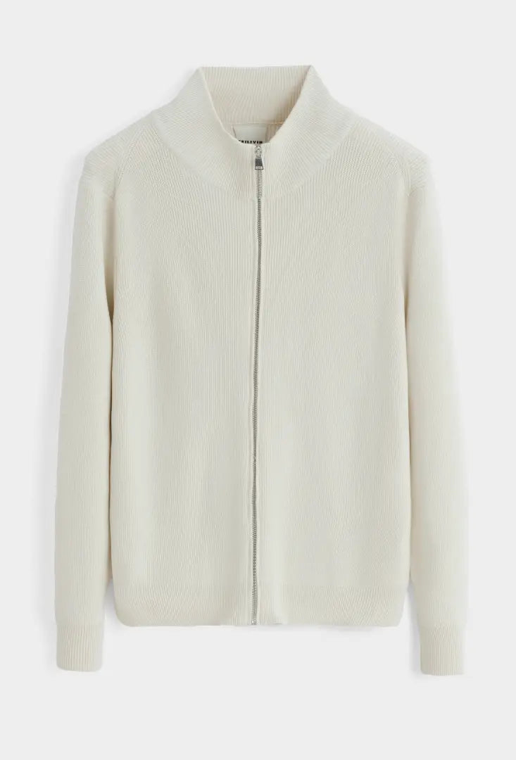 Full Zip High Neck Knitted Jumper