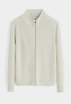 Full Zip High Neck Knitted Jumper