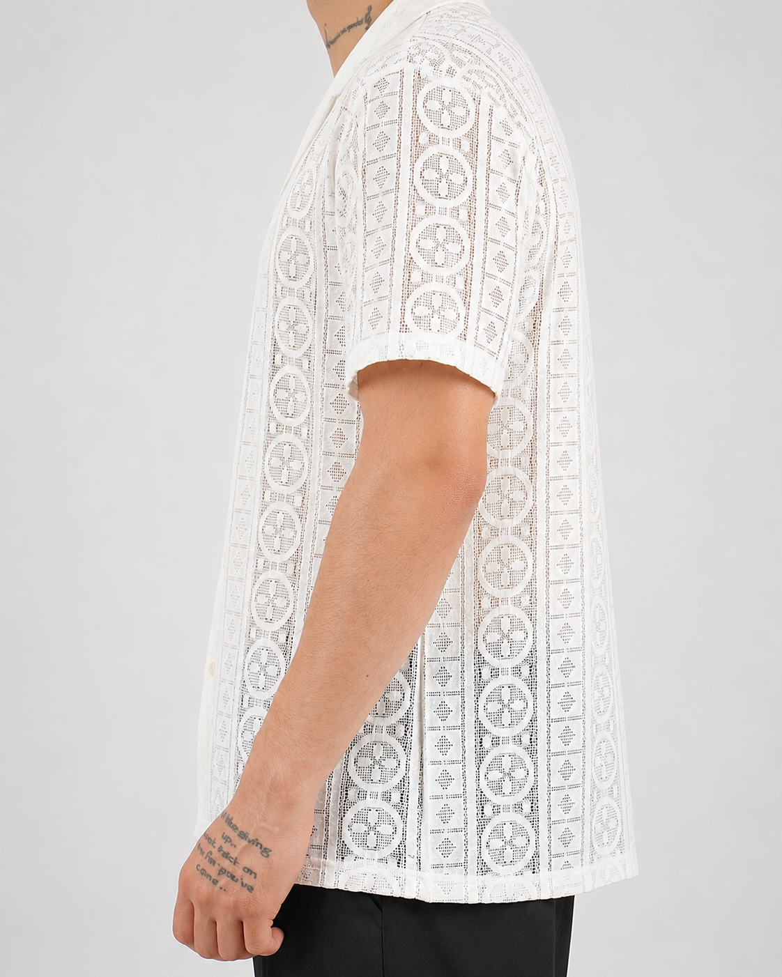 Crochet Lace Revere Collar White Shirt