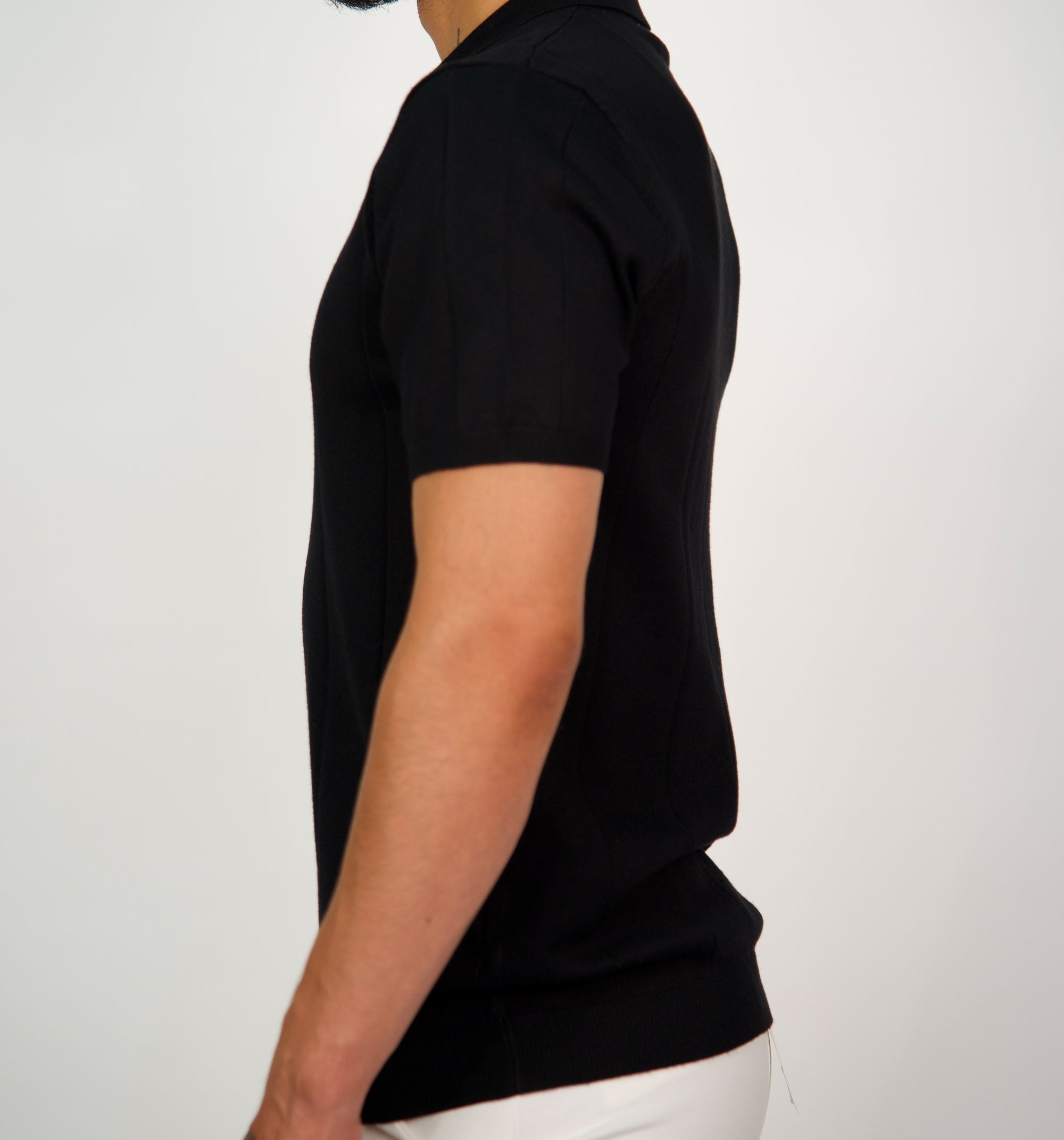 Knitted Cuban Collar Short Sleeve Polo Shirt