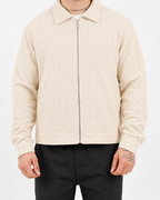 Crochet Zip Through Biege Jacket