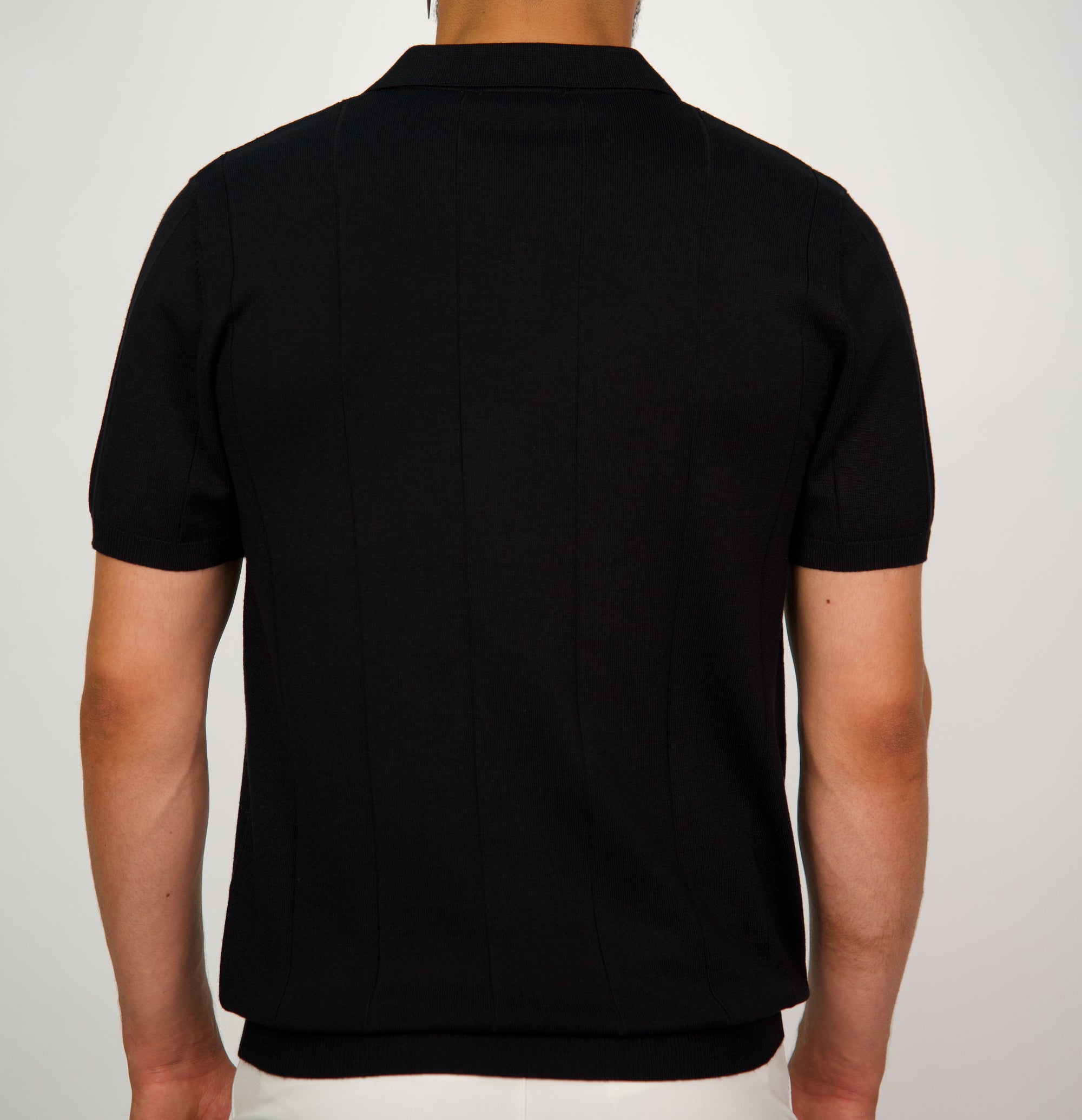 Knitted Cuban Collar Short Sleeve Polo Shirt