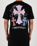 MC Rhinestone Cross Graphic T-Shirt
