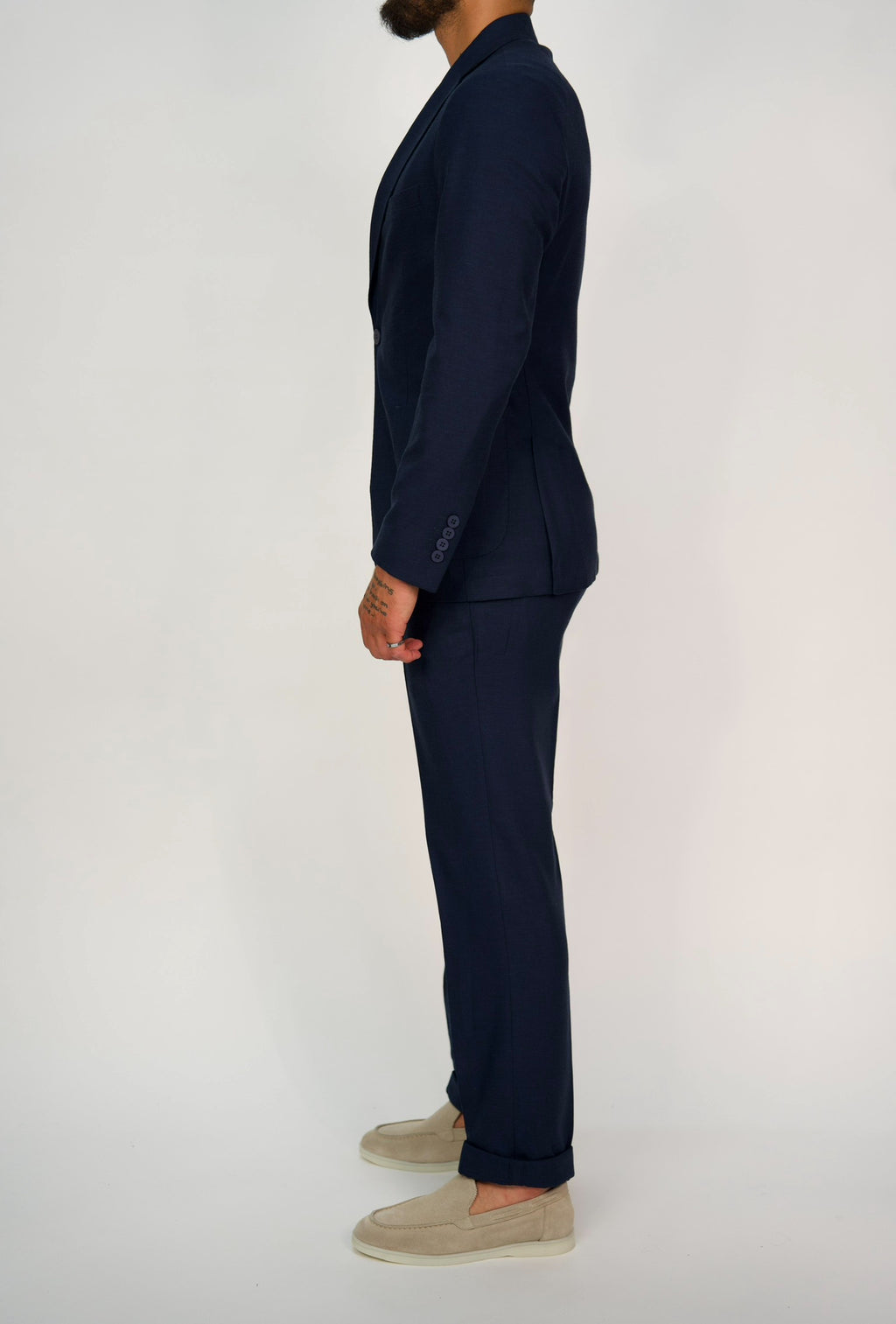 Milano Navy Linen Two-Piece Suit