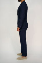 Milano Navy Linen Two-Piece Suit